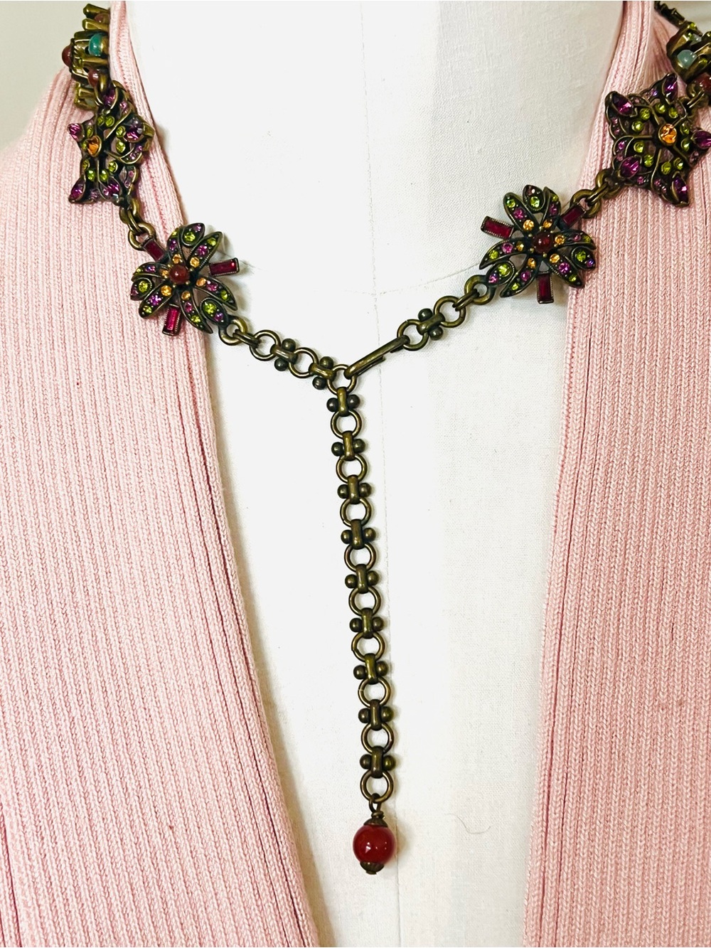 Heidi Daus carnelian& genuine stones very vintage necklace in original box - Picture 17 of 17